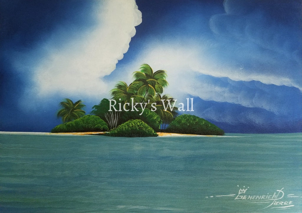 Islet in Deep Sea - 16 x 12 by Genenrich Pierre - Ricky's Wall