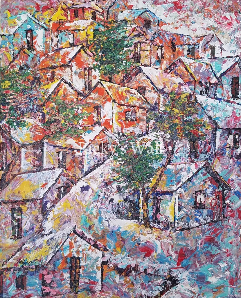 The Bidonville Lanscape, Haiti - PREMIUM - 16 x 20 in. by W. Celeus - Ricky's Wall