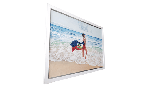 The Intimate Moment With The Haitian Flag - High Premium 47 X 32.5 In. By Genenrich Pierre Painting