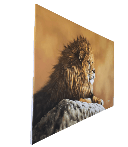 The Lion - High Premium 36 X 24 In. By Carly S. Painting Canvas