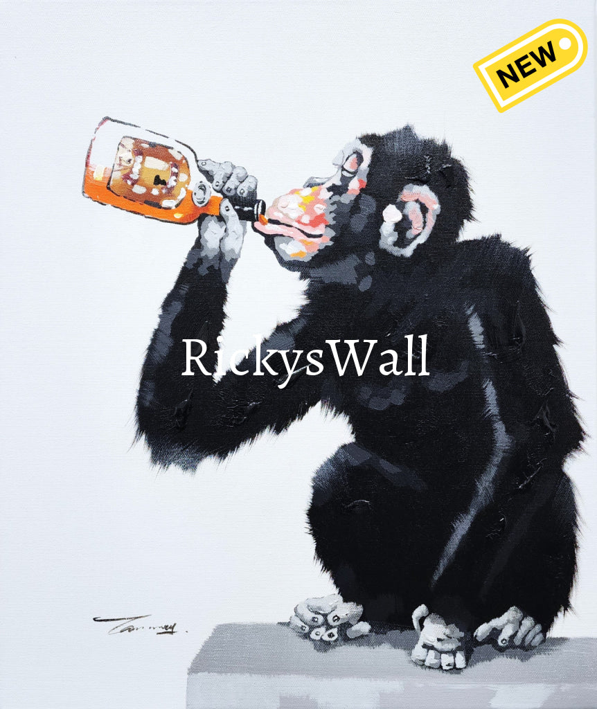 Drinking Monkey - High Premium 20 X 24 In. By Tommy Painting