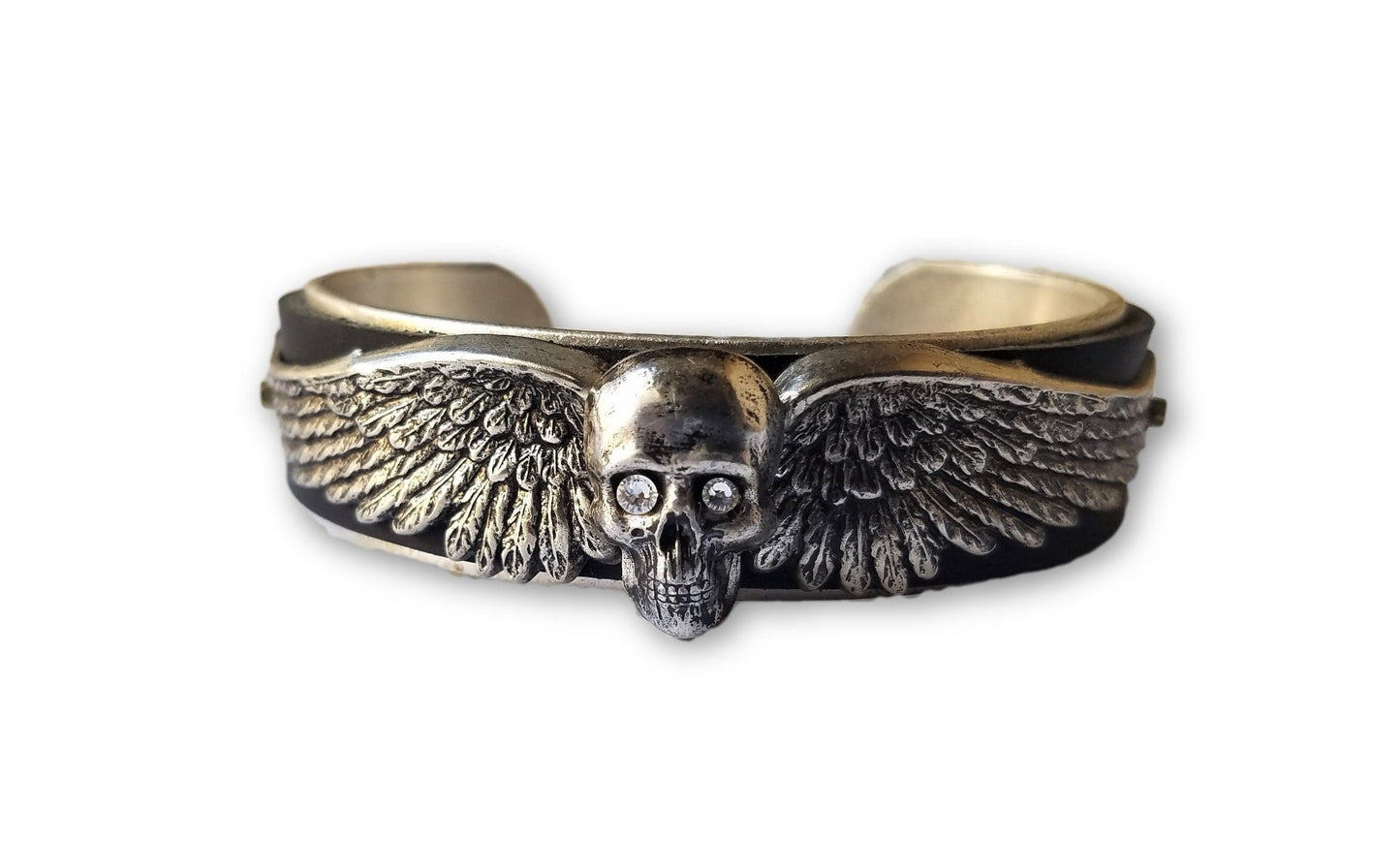 Skull Cuff with Crystal Eyes
