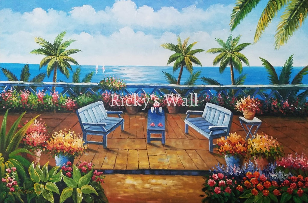 Beachfront View in South Barbados - PREMIUM - 36 x 23.88 by R. Carlos - Ricky's Wall
