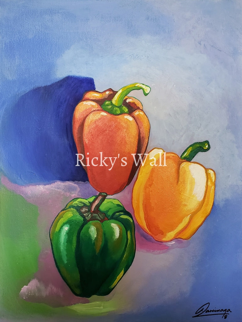 Bell Peppers - Premium 12 X 16 In. By A. Larrinaga Painting