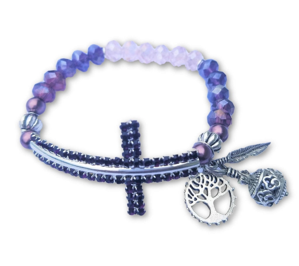 Cross Purple Small Wrist Bracelets