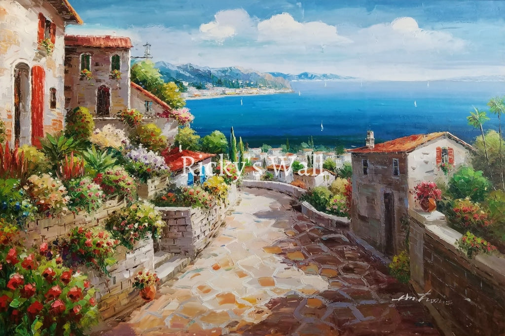 Down The Hill - Mid Premium 70 X 50 In. By C. Antonio Painting