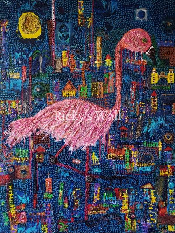 Flamintropolis - Premium 36 X 48 In. By A. Woungly Massaga Painting