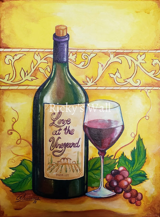 Love At The Vineyard- Premium - 12 X 16 By A. Larrinaga Painting