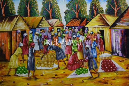 Marketplace for the Local Merchants - 40 x 30 by Taloo Amoney - Ricky's Wall