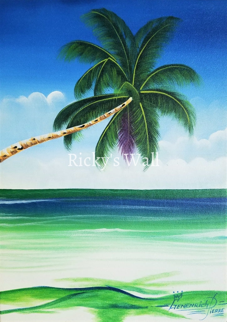 Ocean Shore - 12 x 16 by Genenrich Pierre - Ricky's Wall