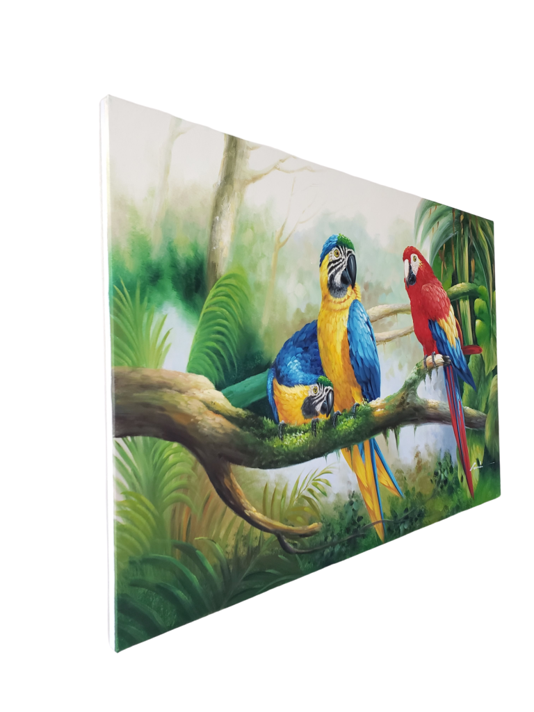 Parrots In The Wild: Covenant - High Premium 36 X 24 In. By Luis Douglas Painting