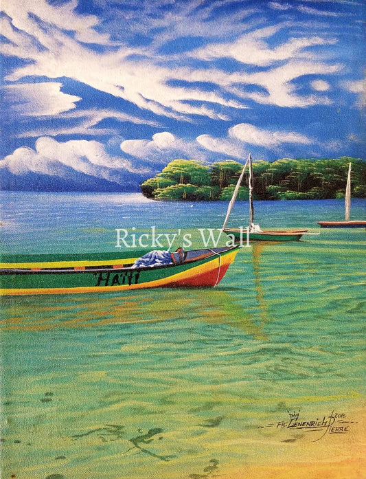 Seashore South Haiti - Premium 12 X 16 In. By Genenrich Pierre Painting