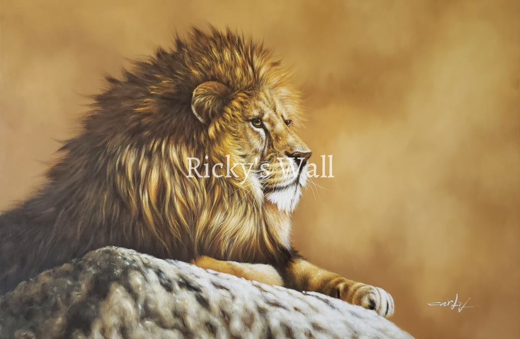 The Lion - High Premium 36 X 24 In. By Carly S. Painting Canvas
