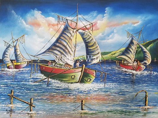 The Three Caravans (Large) - 29.75 x 39.25 by Raoul Marius - Ricky's Wall